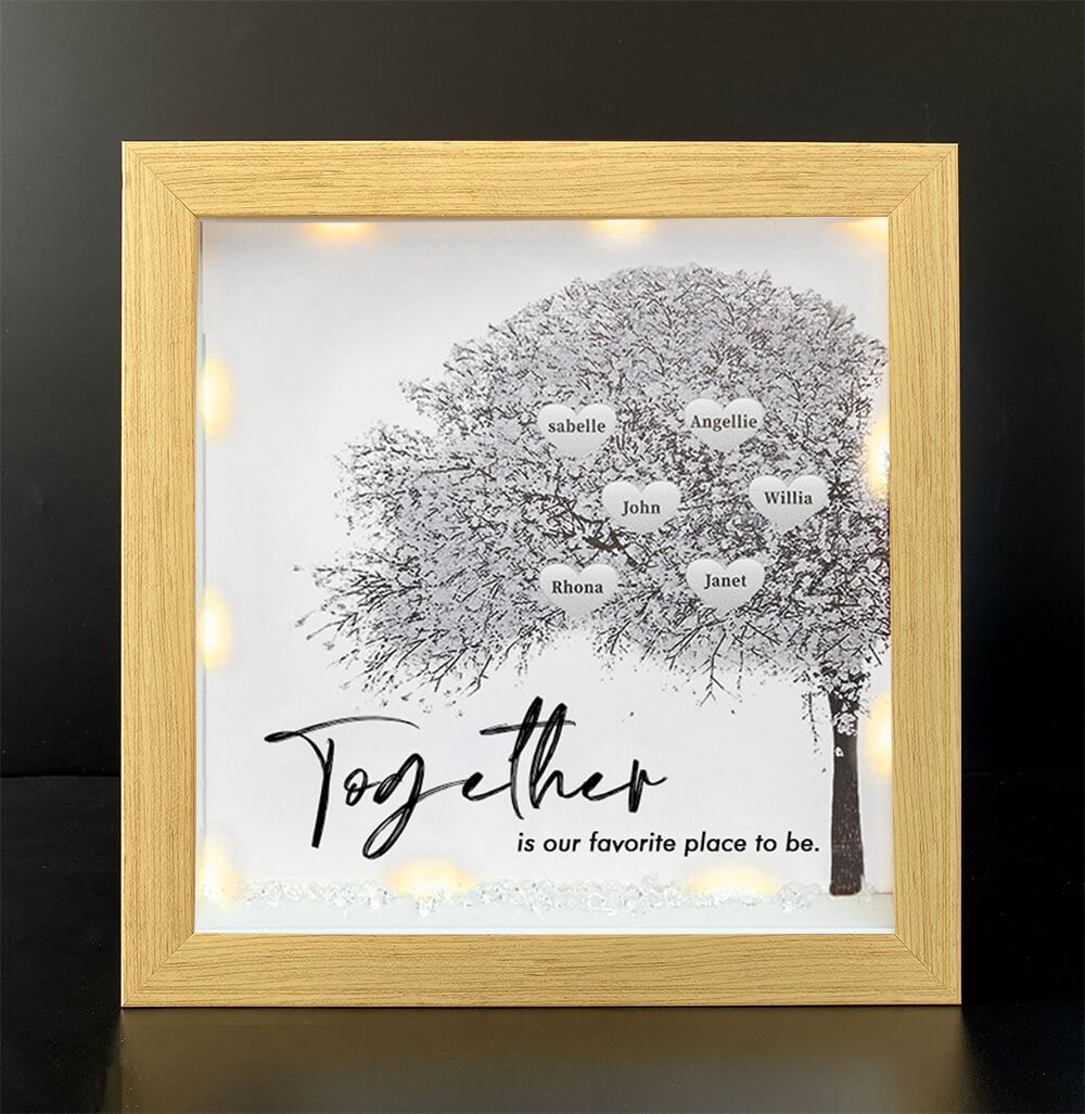 Together is Our Favorite Place to be Personalized Family Tree Name Frame Home Decor