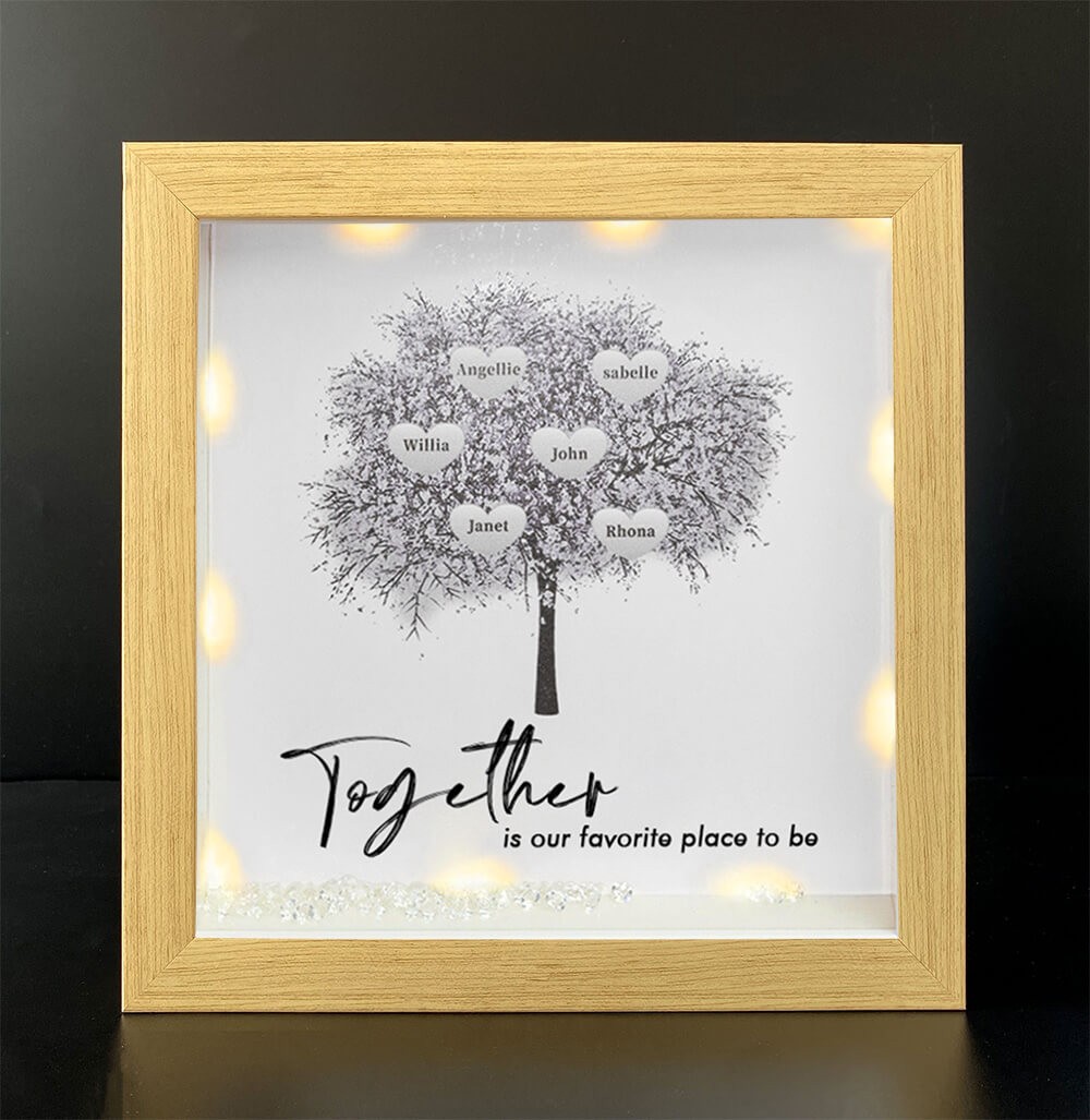 Together is Our Favorite Place to be Personalized Family Tree Name Frame Home Decor