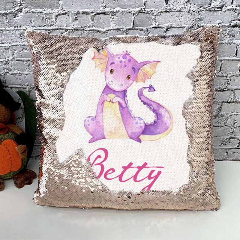 Personalized Sequin Name Pillow Girl Birthday Gift