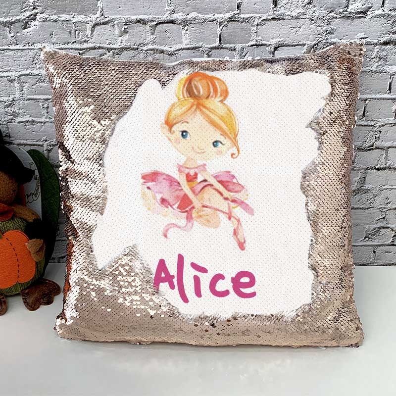 Personalized Sequin Name Pillow Girl Birthday Gift