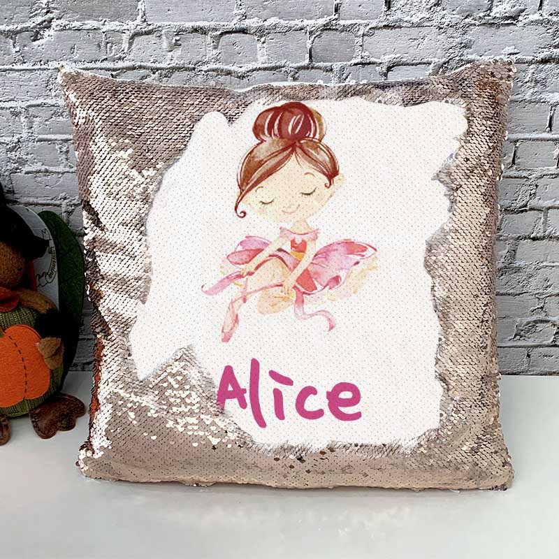 Personalized Sequin Name Pillow Girl Birthday Gift
