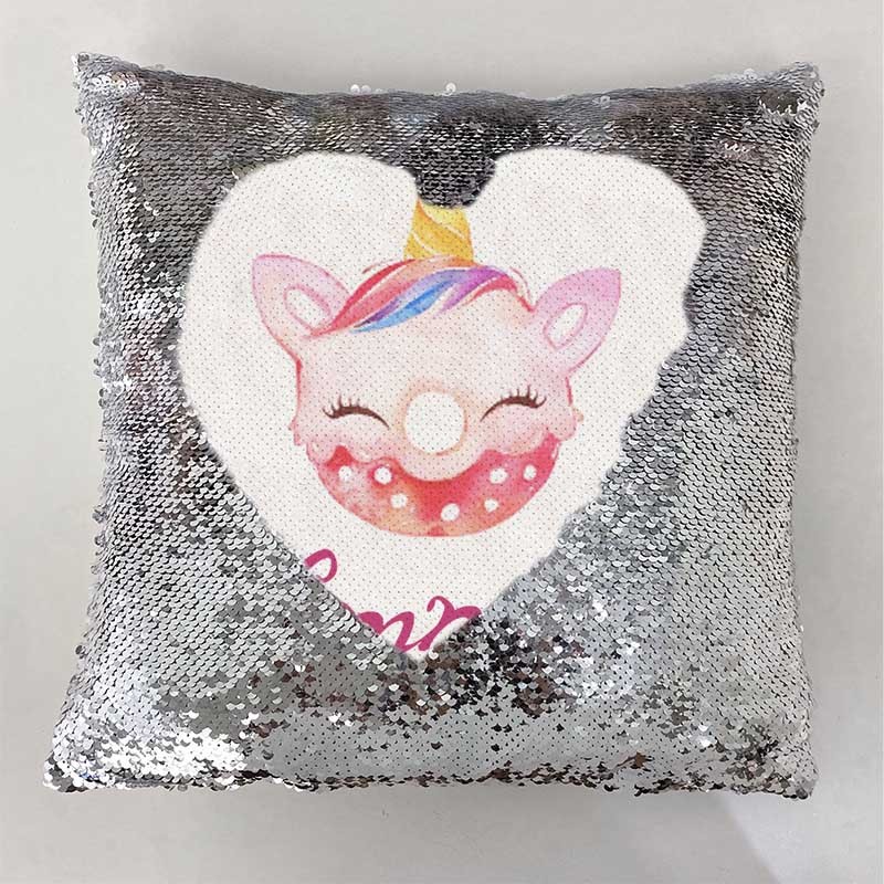 Personalized Sequin Name Sliver Pillow Girl Birthday Gift