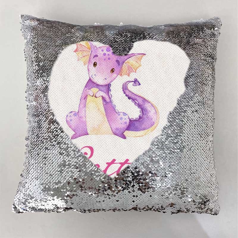 Personalized Sequin Name Sliver Pillow Girl Birthday Gift