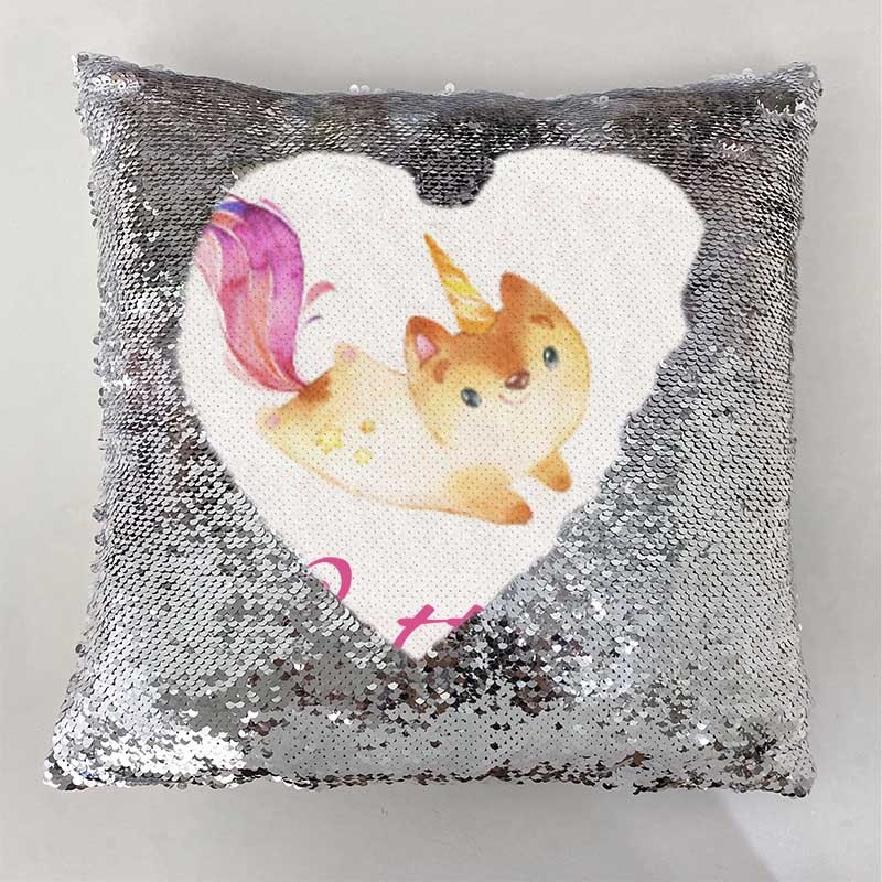 Personalized Sequin Name Sliver Pillow Girl Birthday Gift