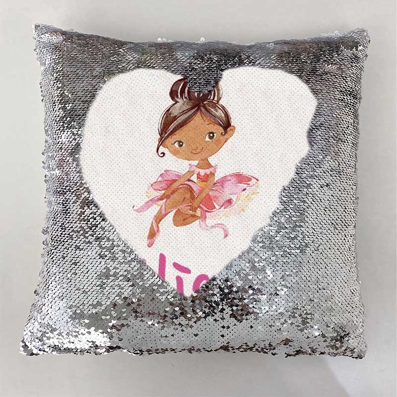Personalized Sequin Name Sliver Pillow Girl Birthday Gift