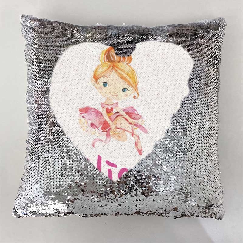Personalized Sequin Name Sliver Pillow Girl Birthday Gift