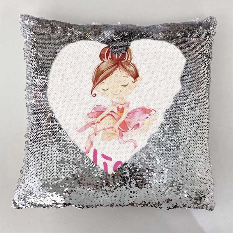 Personalized Sequin Name Sliver Pillow Girl Birthday Gift