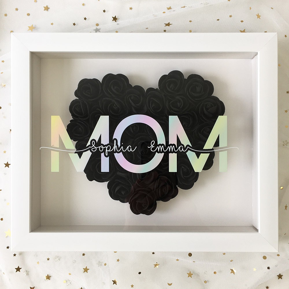 Personalized Mom Flower Shadow Box With Name For Mother's Day