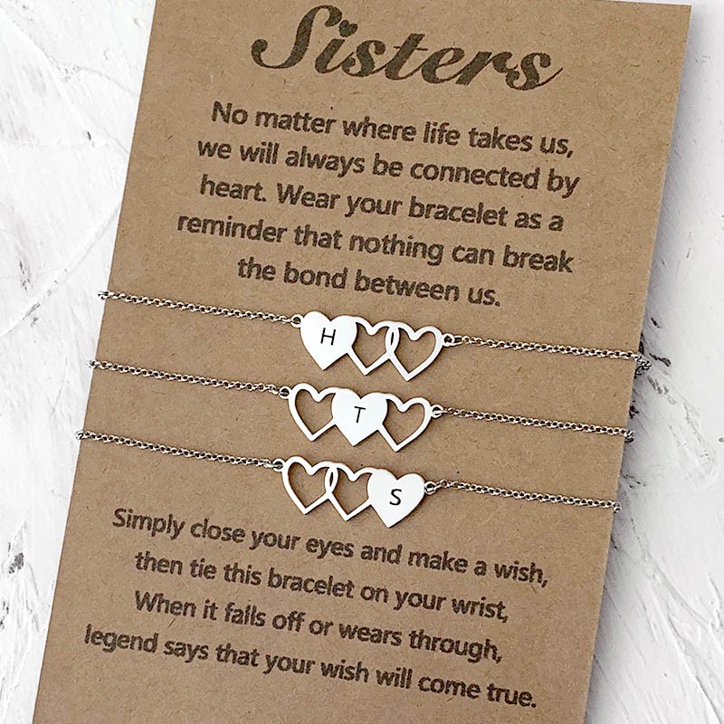 Personalised Best Friend Sister Friendship Bracelets For 3