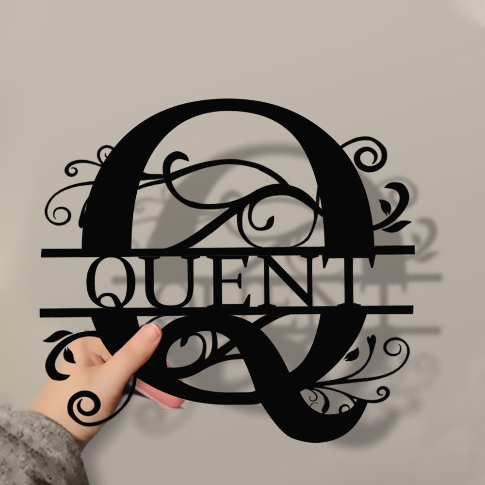 Personalized Family Name Metal Sign Monogram Home Wall Decor