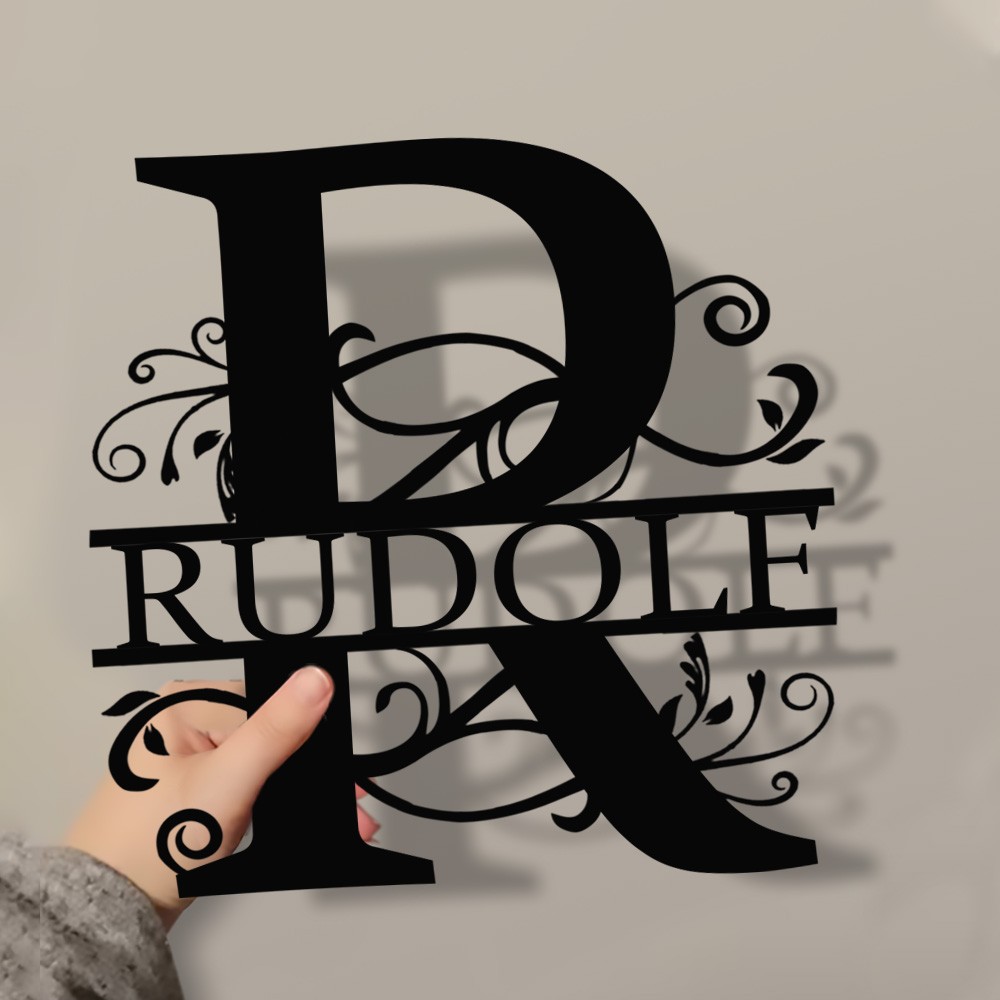 Personalized Family Name Metal Sign Monogram Home Wall Decor