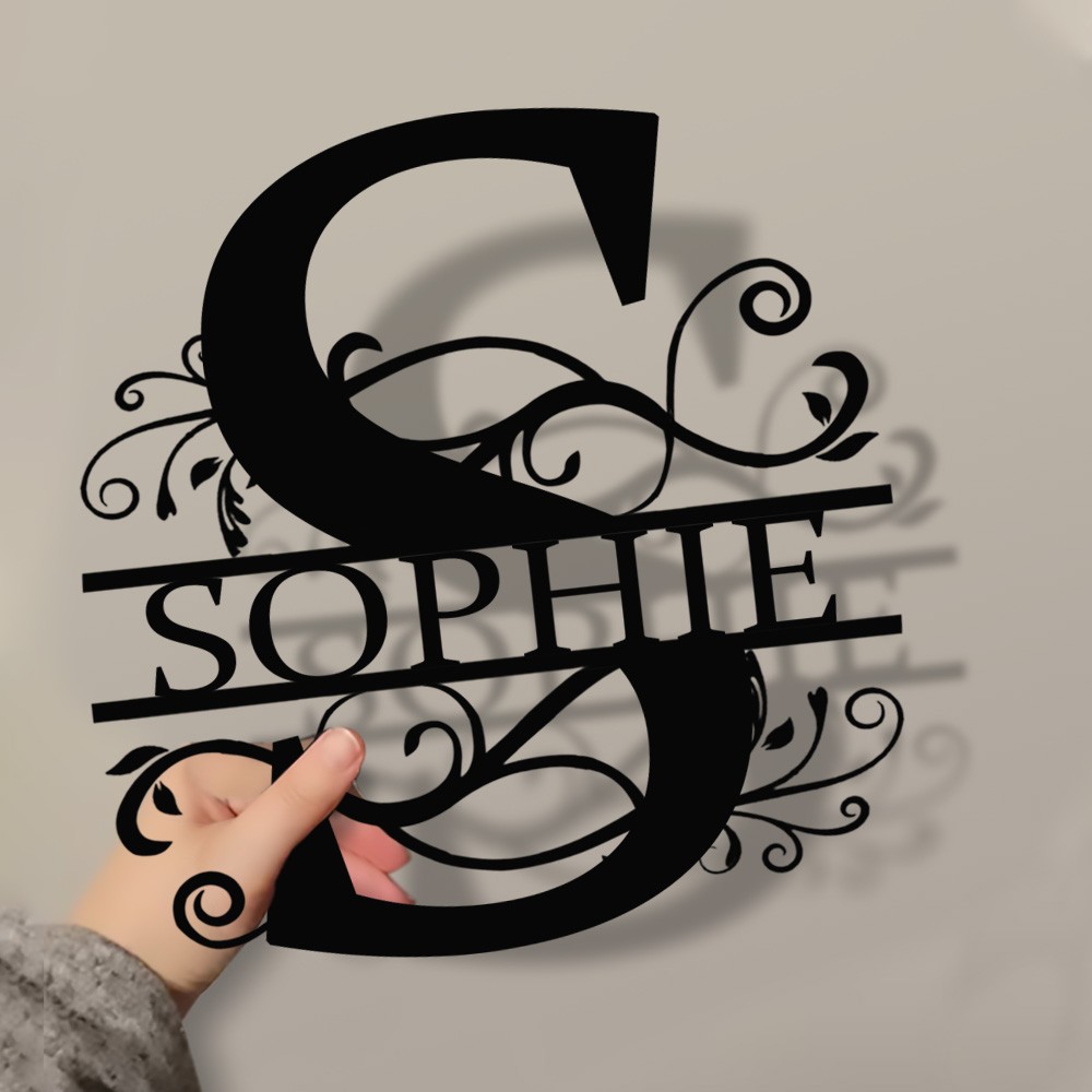 Personalized Family Name Metal Sign Monogram Home Wall Decor
