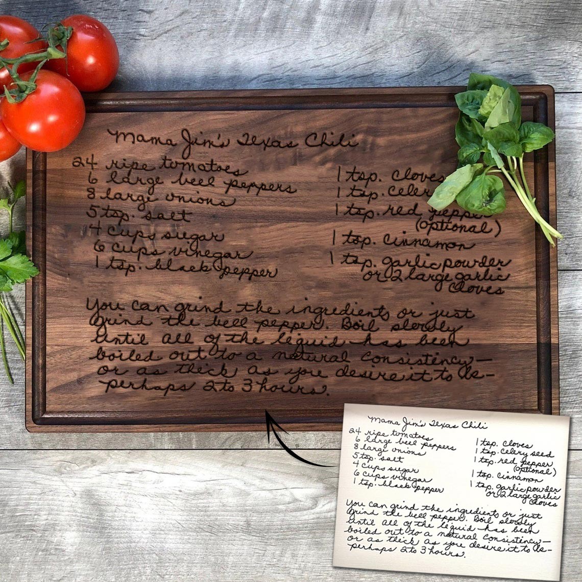 Personalized Handwritten Recipe Cutting Board Family Keepsake For Christmas Gift Ideas