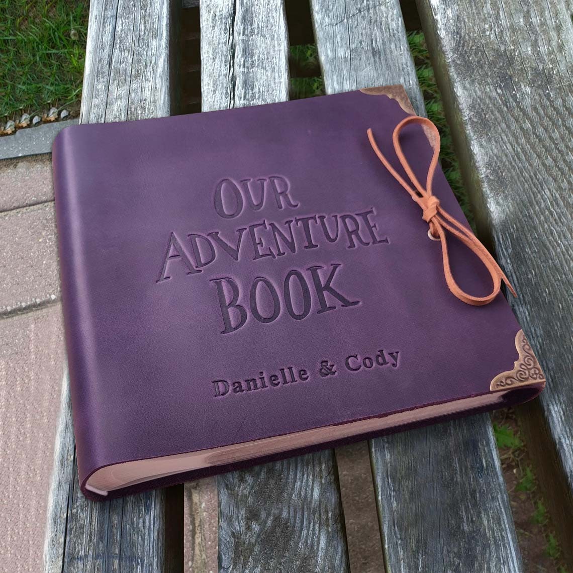 Our Adventure Book Personalized Leather Photo Album For Valentine's Day Anniversary Gift Ideas