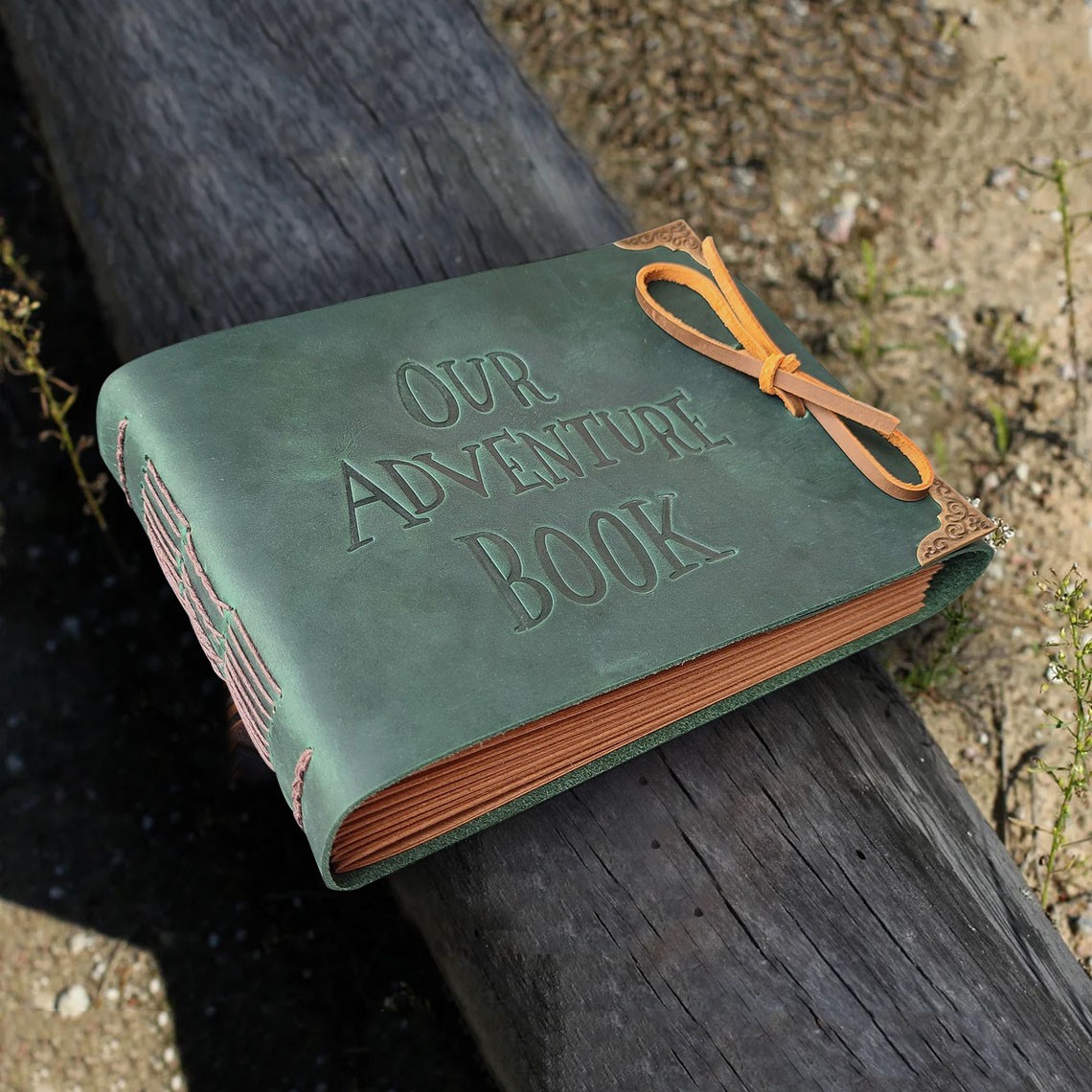 Our Adventure Book Personalized Leather Photo Album For Valentine's Day Anniversary Gift Ideas