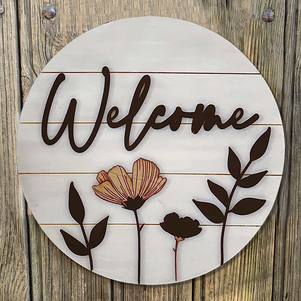 Wooden Hello Summer Door Hanger Farmhouse Decor Entry Way Wall Welcome Sign