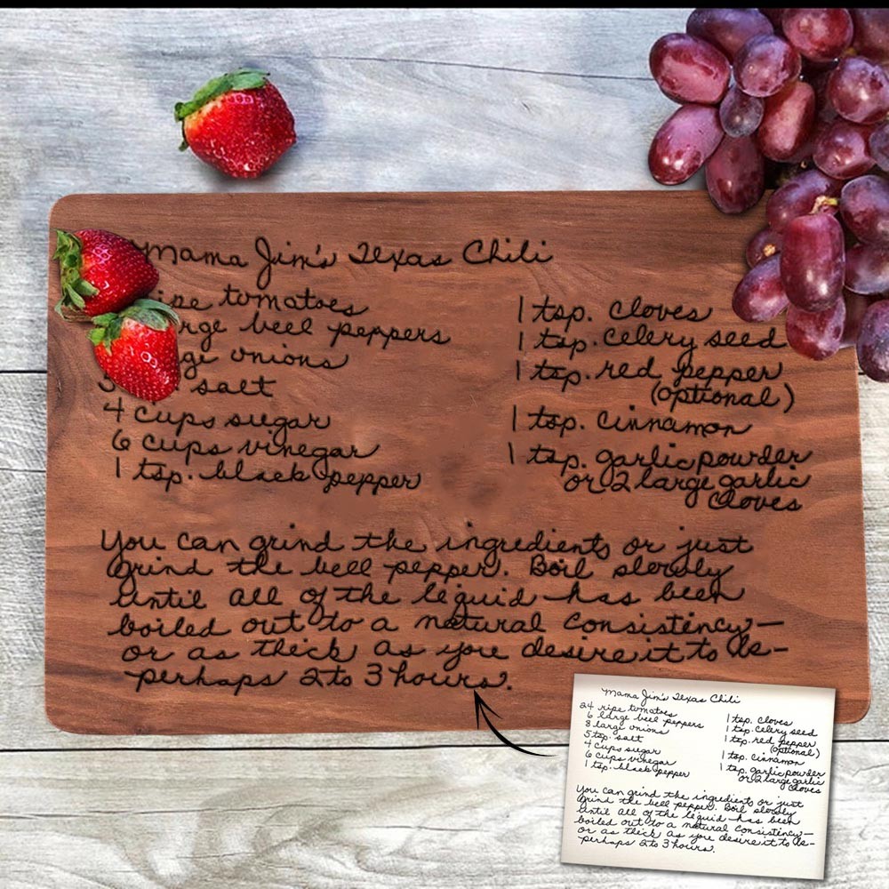 Personalized Handwritten Recipe Cutting Board Family Keepsake For Christmas Gift Ideas