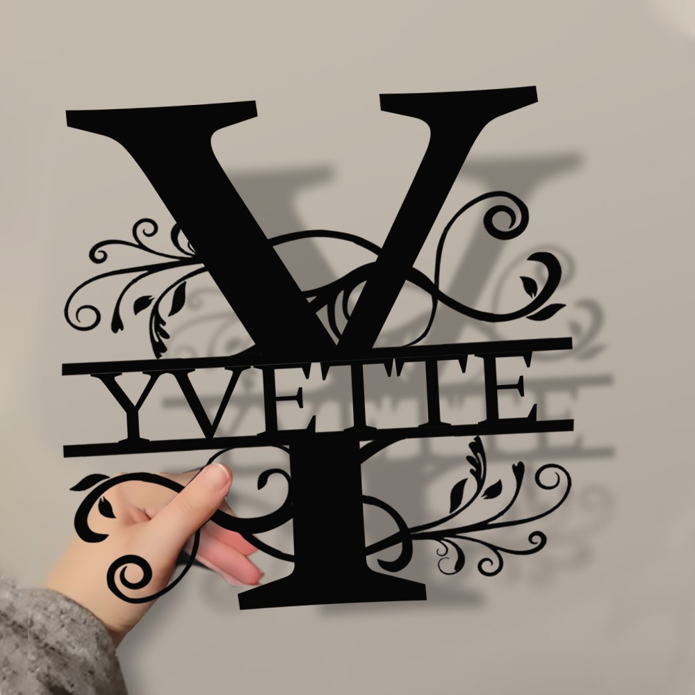 Personalized Family Name Metal Sign Monogram Home Wall Decor