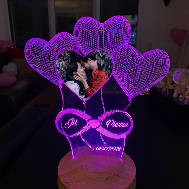 Personalised 3D Illusion Night Photo Light Romantic Home Decor Valentine's Day Gift Ideas