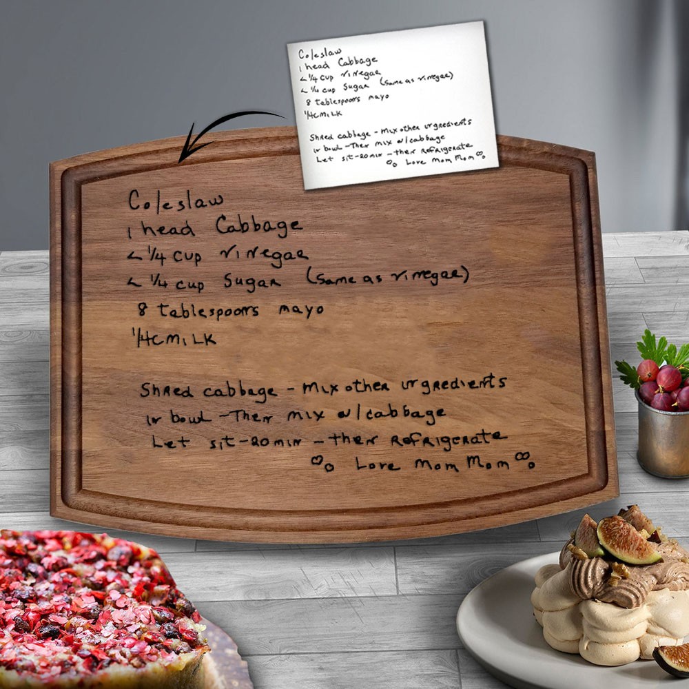 Personalized Handwritten Recipe Cutting Board Family Keepsake For Christmas Gift Ideas