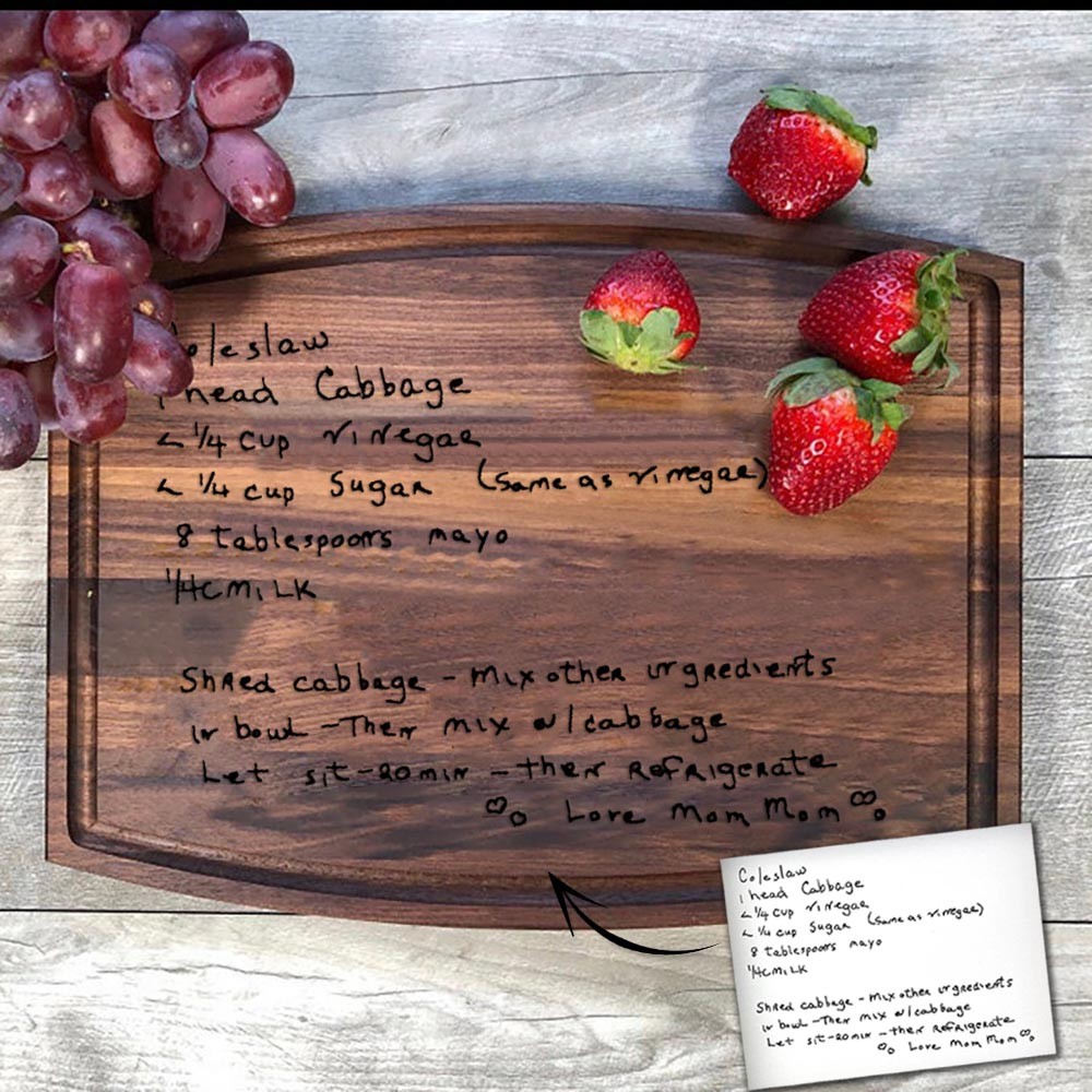 Personalized Handwritten Recipe Cutting Board Family Keepsake For Christmas Gift Ideas