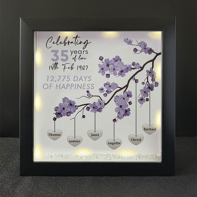 Personalized Family Tree Name Black Frame Home Decor Celebrating Day Anniversary