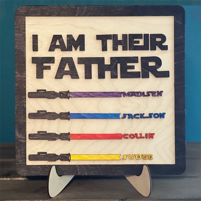 I Am Their Father Sign Personalized Kids Name Frame For Dad Father's Day