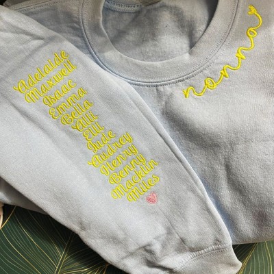 Custom Mama Embroidered Sweatshirt Hoodie with Kids Names For Mother's Day Gift Ideas