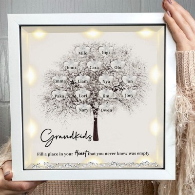 Custom Family Tree Frame With Grandchildren Names Grandchildren Fill a Place For Anniversary Christmas