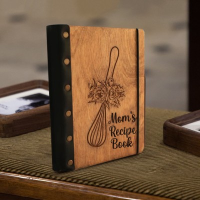 Custom Family Wooden Recipe Book For Mom Grandma Christmas Day Gift Ideas
