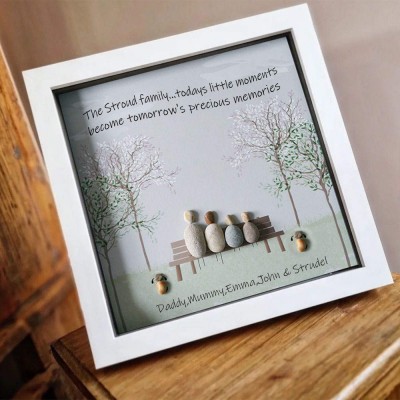 Personalized Pebble Art Picture Name Frame Sign For Family Christmas Day