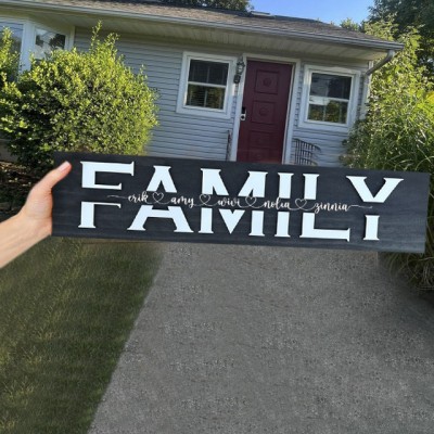 Personalized Mom Wood Sign Family Plaque With Name Engraving For Christmas's Day