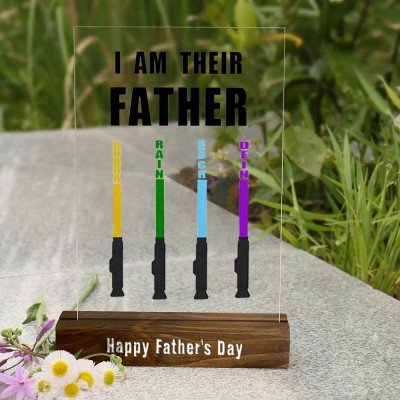 I Am Their Father Sign Personalized Kids Name Frame For Dad Father's Day