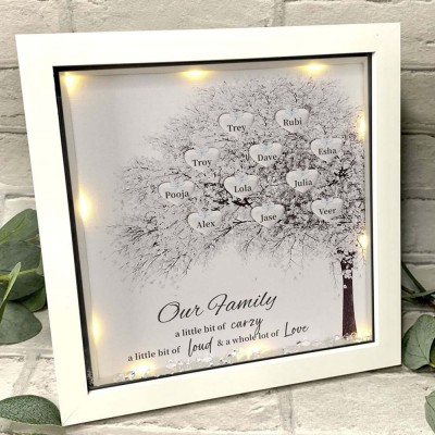Custom Family Tree Frame With Names Anniversary New Home For Mom Grandma Our Family A little Bit Of Crazy