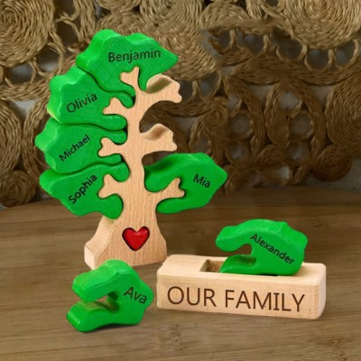 Personalized Wooden Tree Family Puzzle Home Decor Keepsake Gift For Christmas