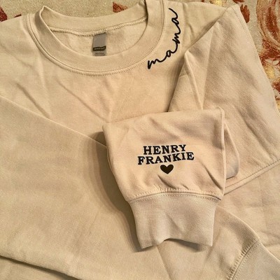 Custom Mama Embroidered Sweatshirt Hoodie with Kids Names For Mother's Day Gift Ideas