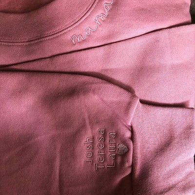 Custom Mama Embroidered Sweatshirt Hoodie with Kids Names For Mother's Day Gift Ideas