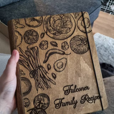 Custom Family Wooden Recipe Book For Mom Grandma Christmas Day Gift Ideas