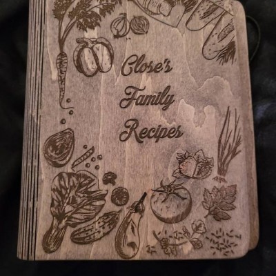 Custom Family Wood Recipe Book For Mom Grandma Christmas Day Gift Ideas