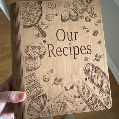 Personalised Family Wooden Recipe Book For Mom Grandma Christmas Day Gift Ideas