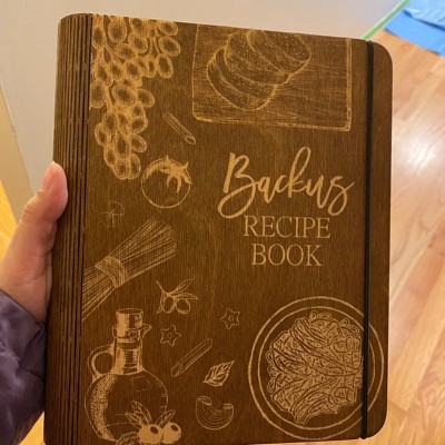 Custom Family Wood Recipe Book For Christmas Day Gift Ideas
