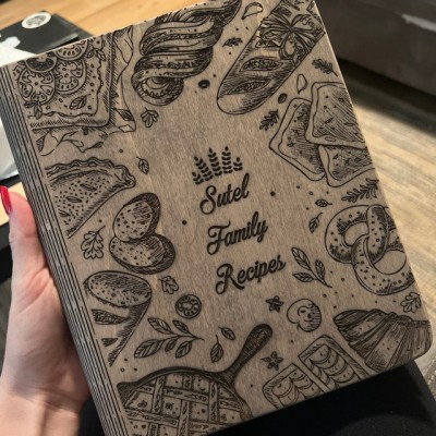Personalised Family Wooden Recipe Book For Mom Grandma Christmas Day Gift Ideas