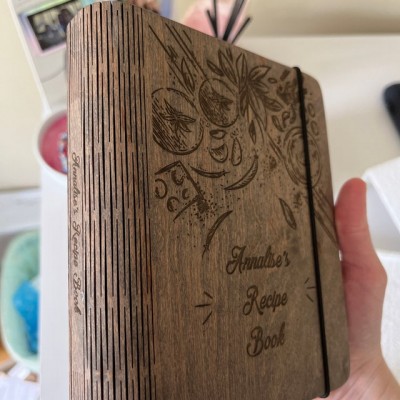 Personalised Family Wooden Recipe Book For Mom Grandma Christmas Day Gift Ideas
