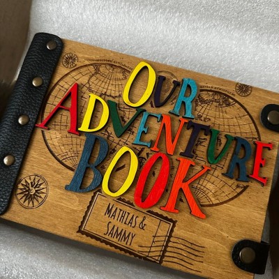 Our Adventure Book Personalised Wood Travel Photo Album For Valentine's Day Anniversary Gift Ideas