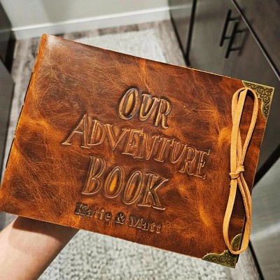 Our Adventure Book Personalised Leather Photo Album For Valentine's Day Anniversary Gift Ideas