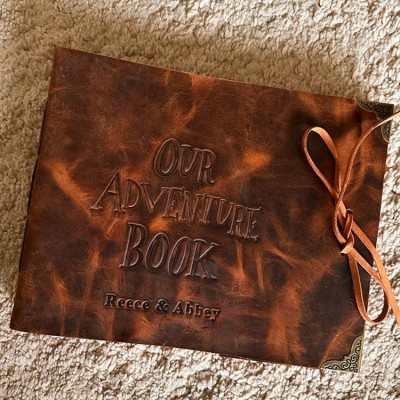 Our Adventure Book Personalised Leather Photo Album For Valentine's Day Anniversary Gift Ideas