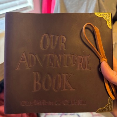 Our Adventure Book Personalized Leather Photo Album For Valentine's Day Anniversary Gift Ideas