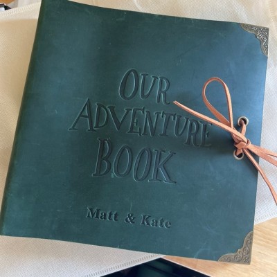 Our Adventure Book Personalized Leather Photo Album For Valentine's Day Anniversary Gift Ideas