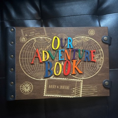 Our Adventure Book Personalized Wood Travel Photo Album For Valentine's Day Anniversary Gift Ideas