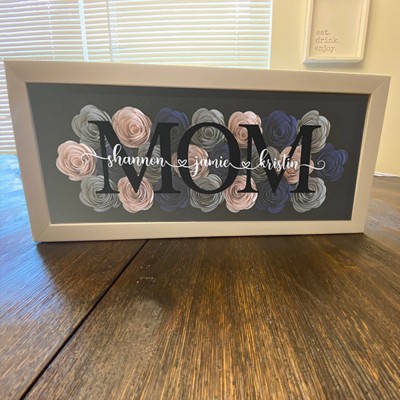 Custom Mom Flower Shadow Box With Kids Name For Grandma Mother's Day Gift Ideas